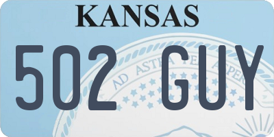 KS license plate 502GUY