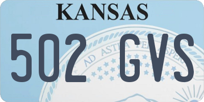 KS license plate 502GVS
