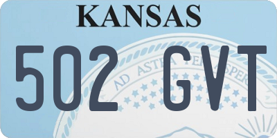 KS license plate 502GVT