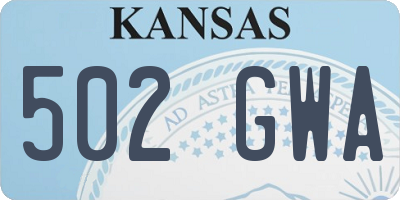 KS license plate 502GWA