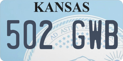 KS license plate 502GWB