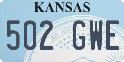 KS license plate 502GWE