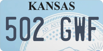 KS license plate 502GWF