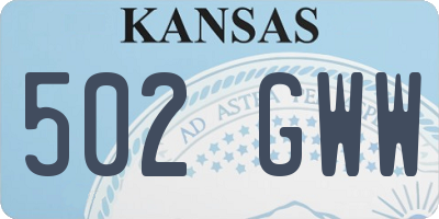 KS license plate 502GWW