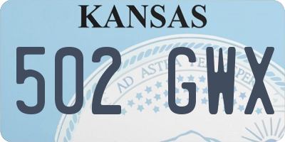 KS license plate 502GWX
