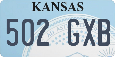 KS license plate 502GXB