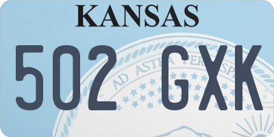 KS license plate 502GXK