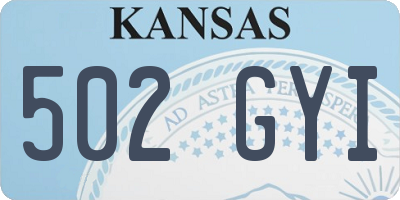 KS license plate 502GYI