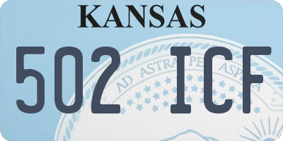 KS license plate 502ICF