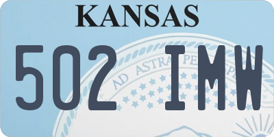 KS license plate 502IMW