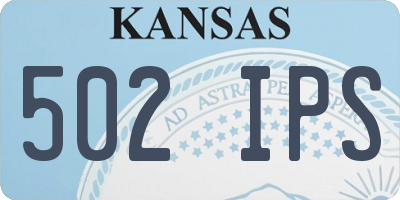 KS license plate 502IPS
