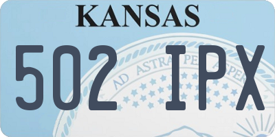 KS license plate 502IPX