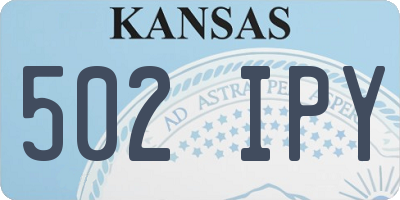 KS license plate 502IPY