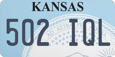 KS license plate 502IQL