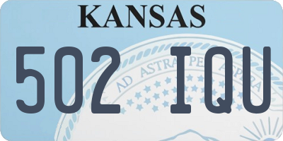 KS license plate 502IQU