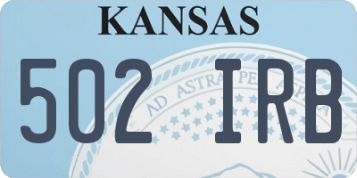 KS license plate 502IRB