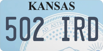 KS license plate 502IRD