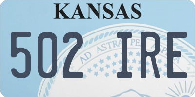 KS license plate 502IRE
