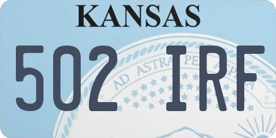 KS license plate 502IRF