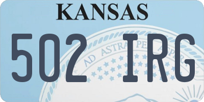 KS license plate 502IRG