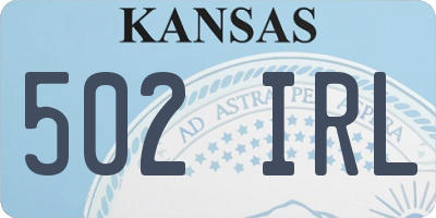 KS license plate 502IRL