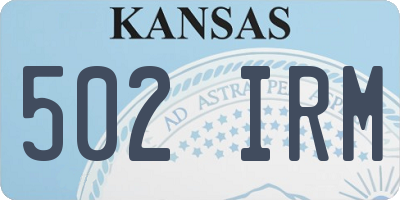 KS license plate 502IRM