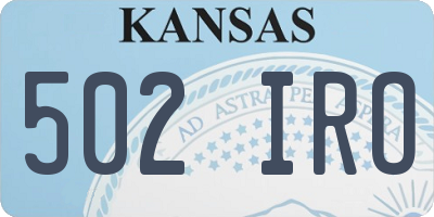 KS license plate 502IRO