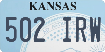 KS license plate 502IRW