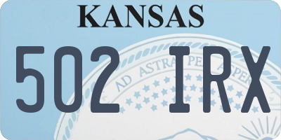 KS license plate 502IRX
