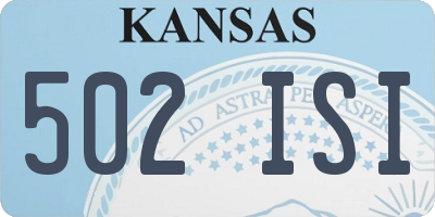KS license plate 502ISI