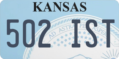 KS license plate 502IST