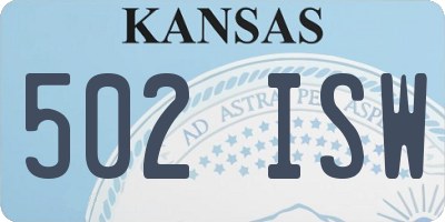 KS license plate 502ISW