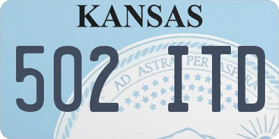 KS license plate 502ITD