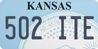 KS license plate 502ITE