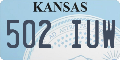 KS license plate 502IUW