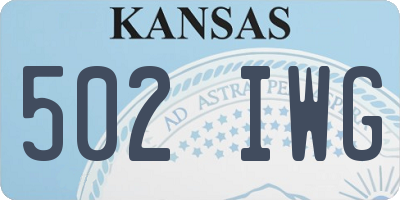 KS license plate 502IWG