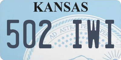KS license plate 502IWI