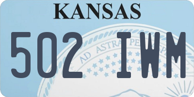KS license plate 502IWM