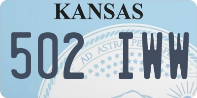 KS license plate 502IWW