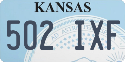 KS license plate 502IXF