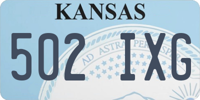 KS license plate 502IXG
