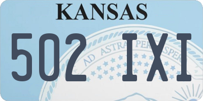 KS license plate 502IXI