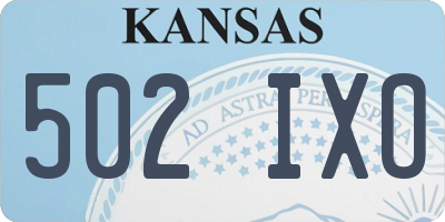 KS license plate 502IXO