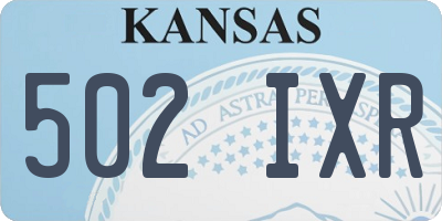 KS license plate 502IXR