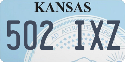 KS license plate 502IXZ