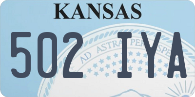 KS license plate 502IYA