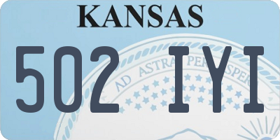 KS license plate 502IYI