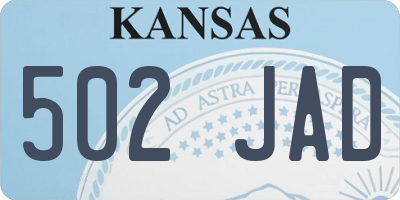 KS license plate 502JAD