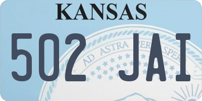 KS license plate 502JAI