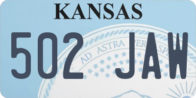 KS license plate 502JAW